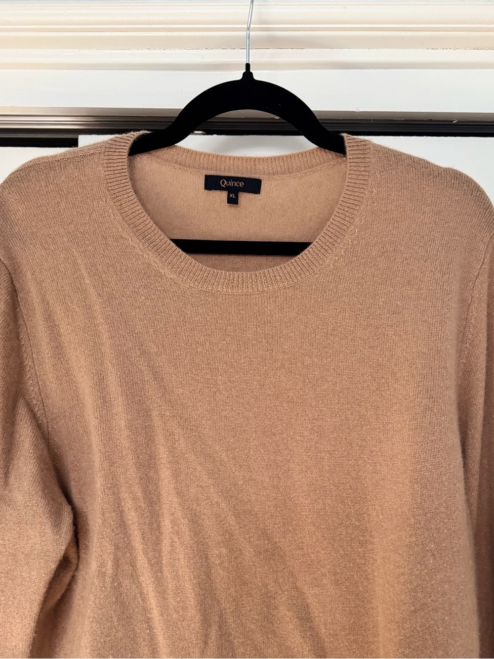 Quince Women's Mongolian Cashmere Crewneck Sweater in Teak (Camel)